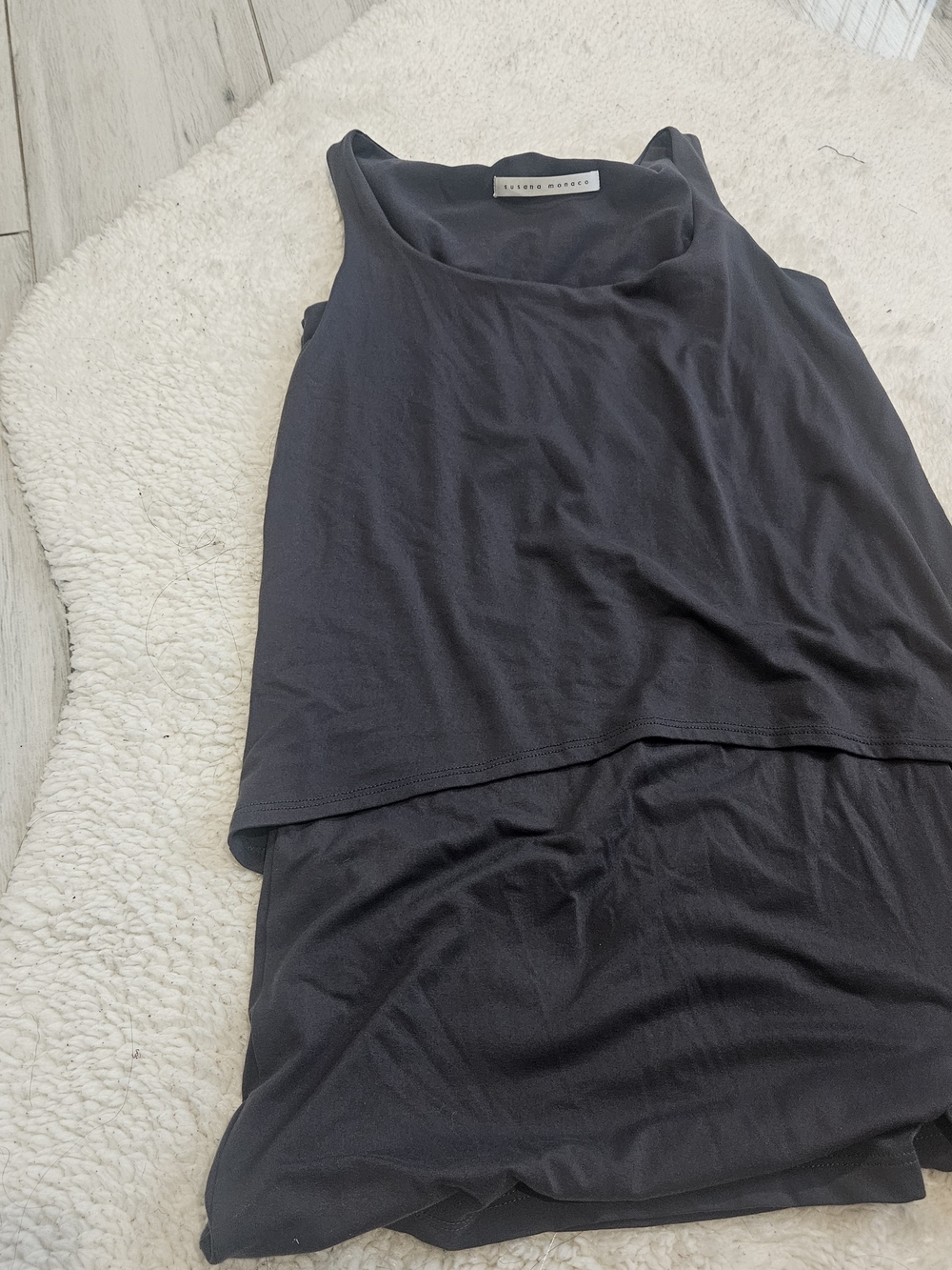 Susana Monaco Black Layered Sleeveless Tank